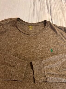 Polo by Ralph Lauren Men’s Cotton Brown Long-Sleeve Crewneck Tee Sz XL